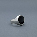 Black Onyx Cabochon Signet Ring