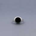 Slim Black Onyx Signet Ring