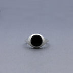 Slim Black Onyx Signet Ring
