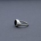 Slim Black Onyx Signet Ring