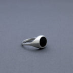Slim Black Onyx Signet Ring