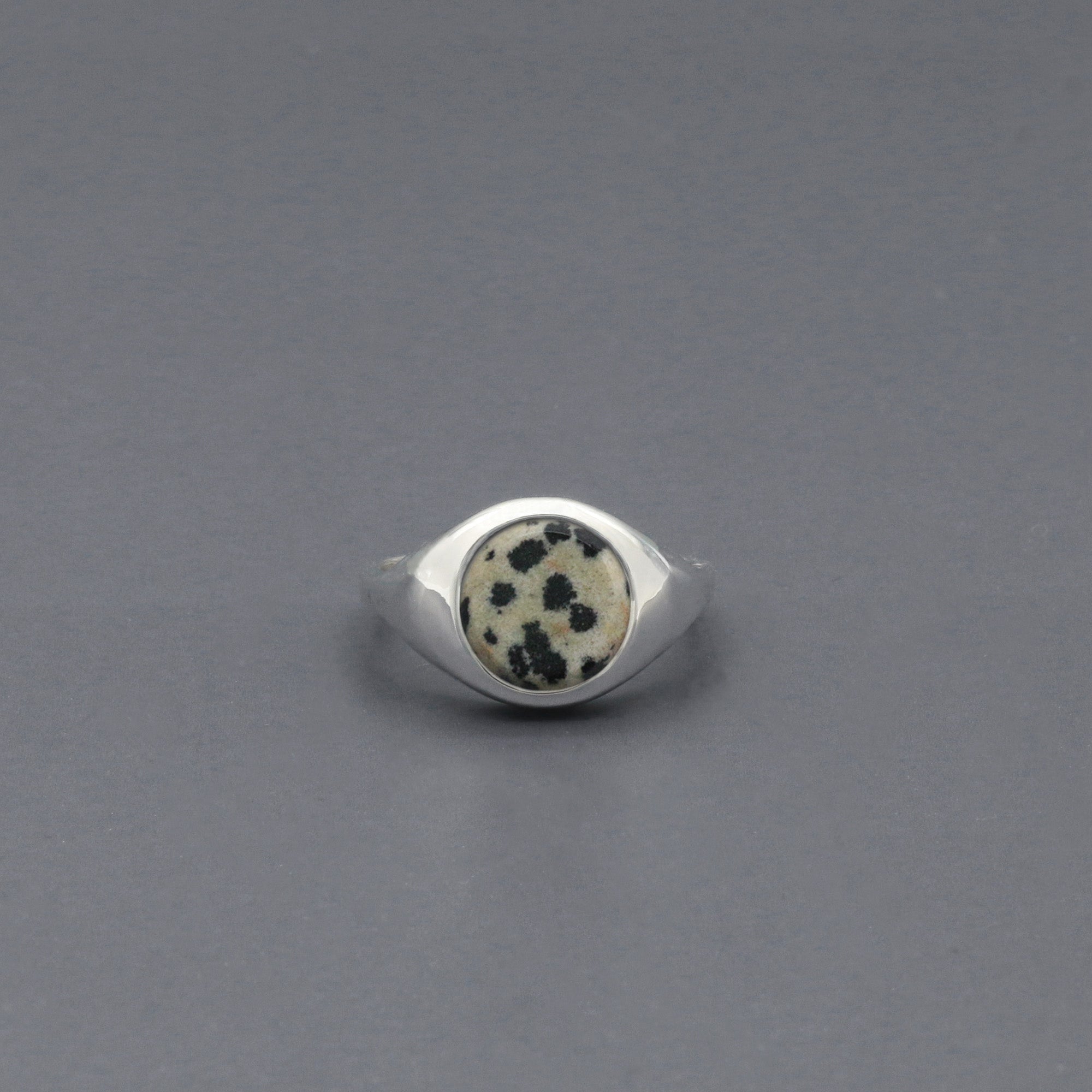 Slim Dalmatian Jasper Signet Ring | Slim Dalmatian Jasper Signet Ring