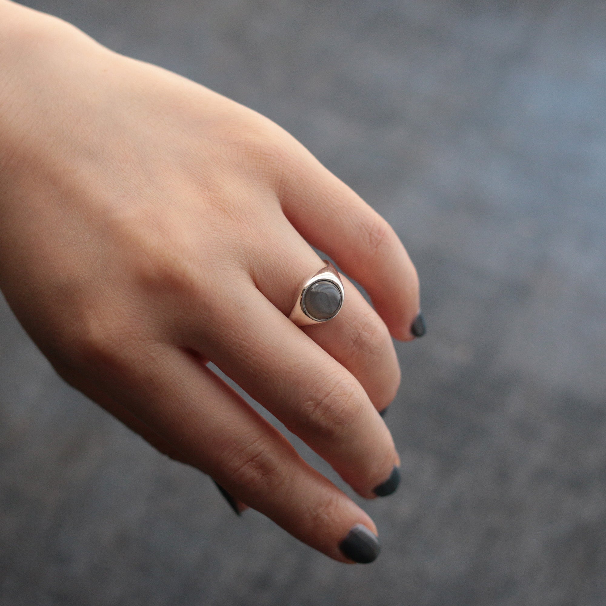 Grey Moonstone Ring