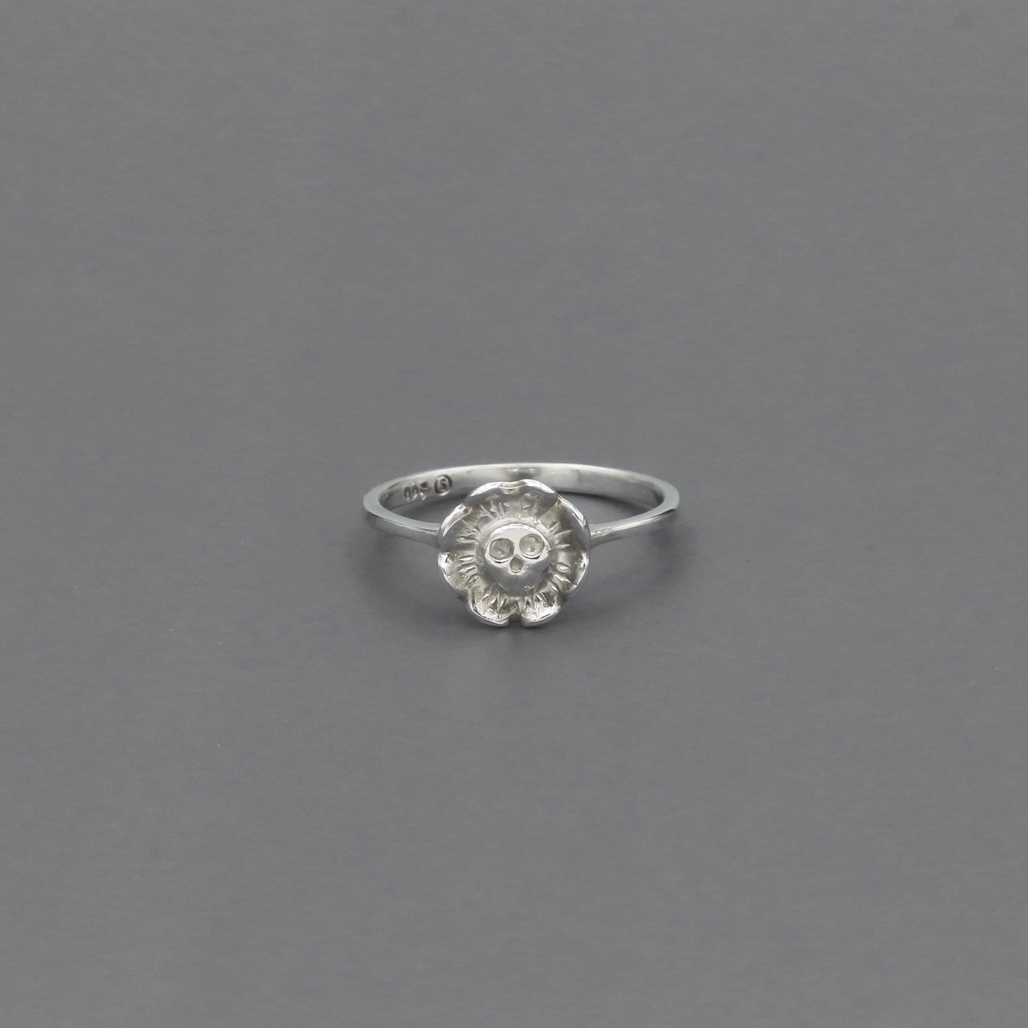 Skull And Flower Ring