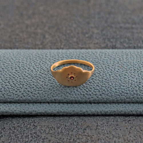 クラウド リング 11号 - マット / ガーネット / K18メッキ