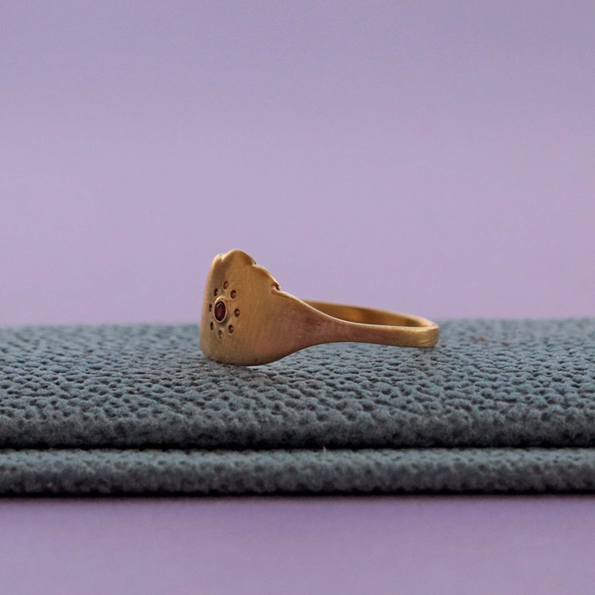 Cloud Ring #11 - Matte Finish / Garnet / 18K Plating