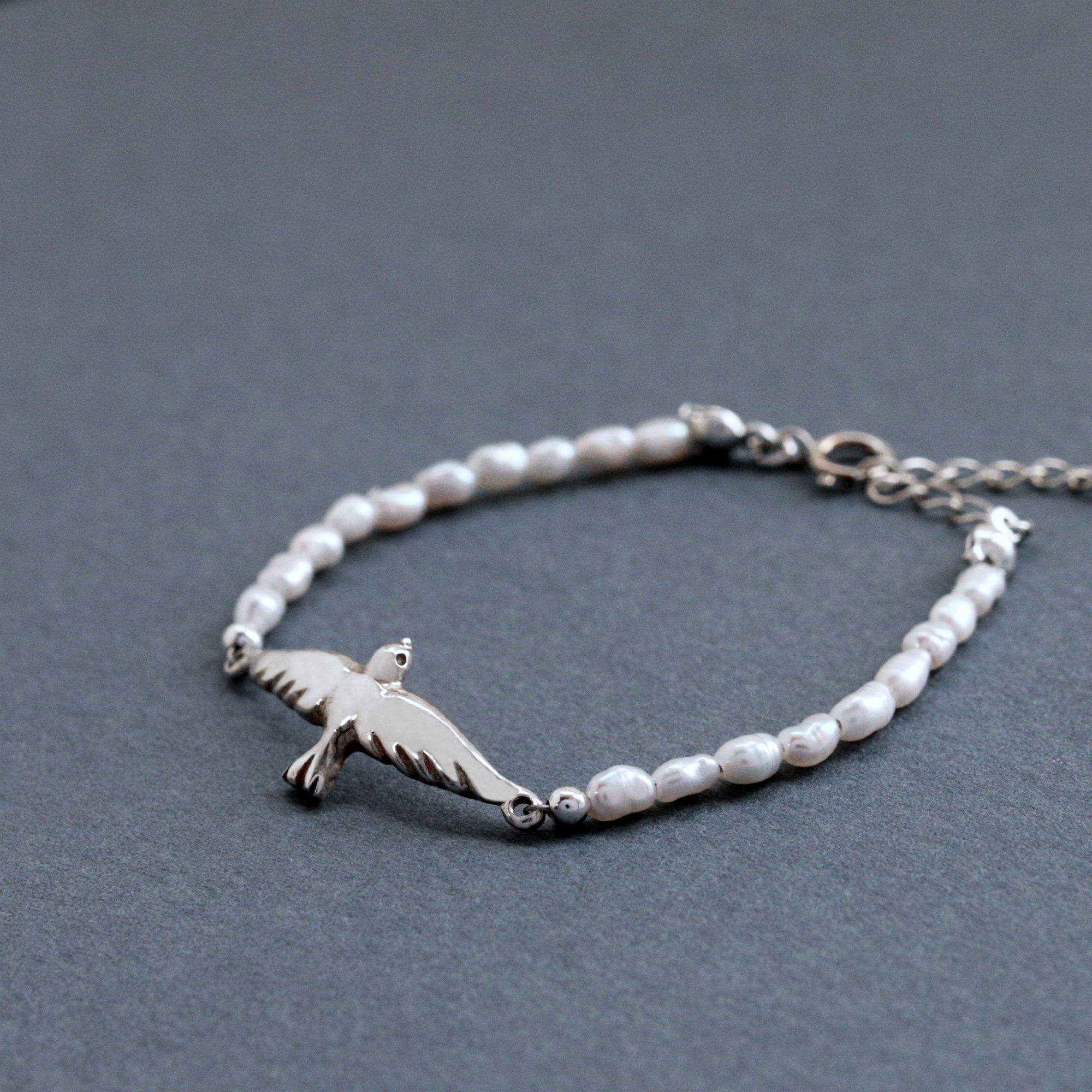 Swallow And Baroque Pearl Bracelet