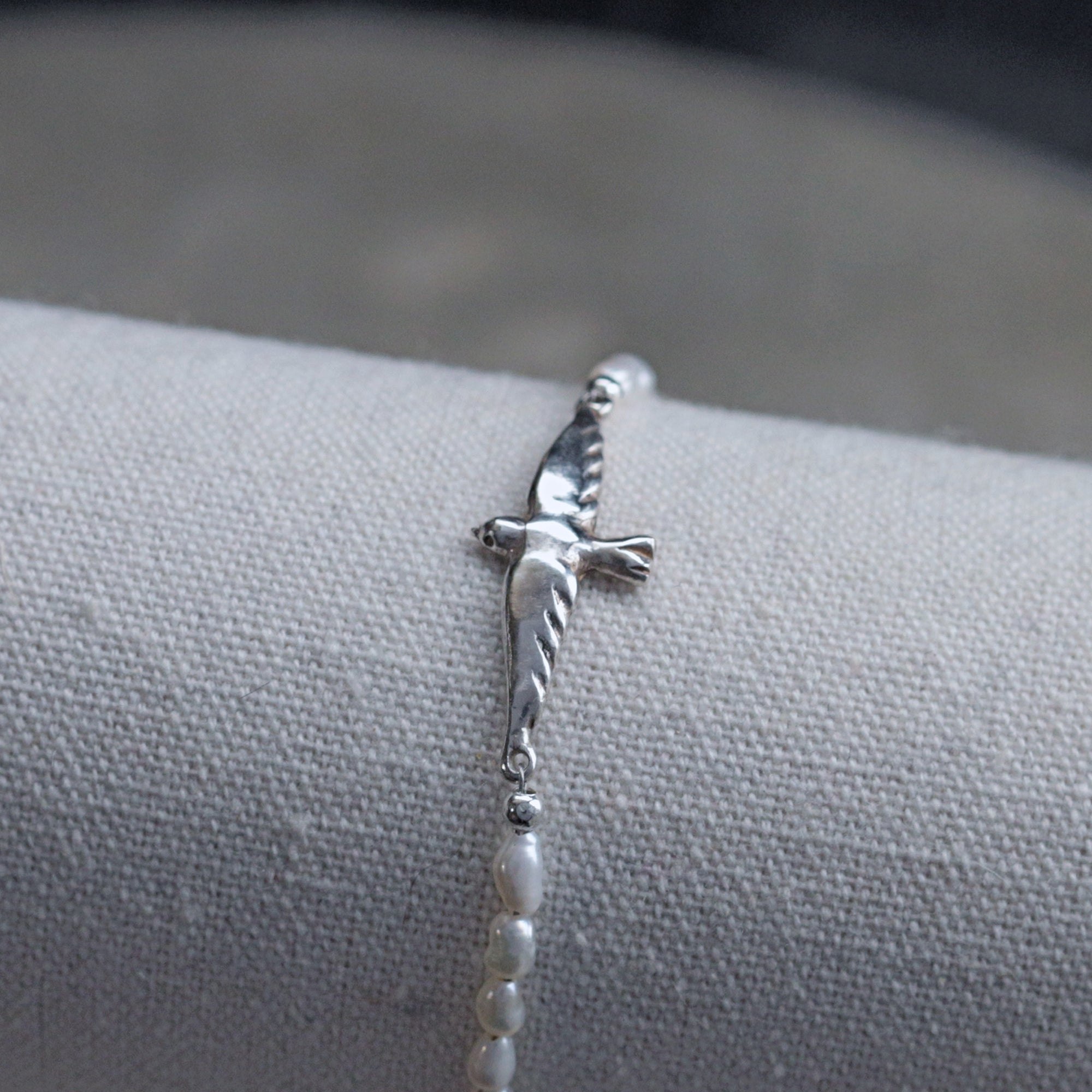 Swallow And Baroque Pearl Bracelet